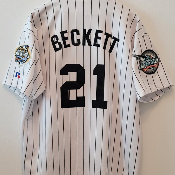 Vintage Fla Marlins JOSH BECKETT 2003 World Series 100th Anniv. Russell Jersey - Picture 8 of 11
